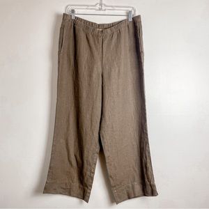 J Jill 100% Linen high waist pants wide leg crop